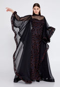 Long Sleeve Maxi Chiffon Mermaid Regular Prom Dress