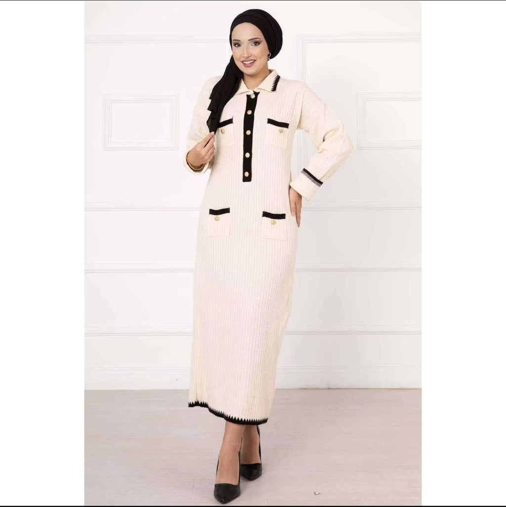 Knitted sweater long dress handmade for all occasions winter season