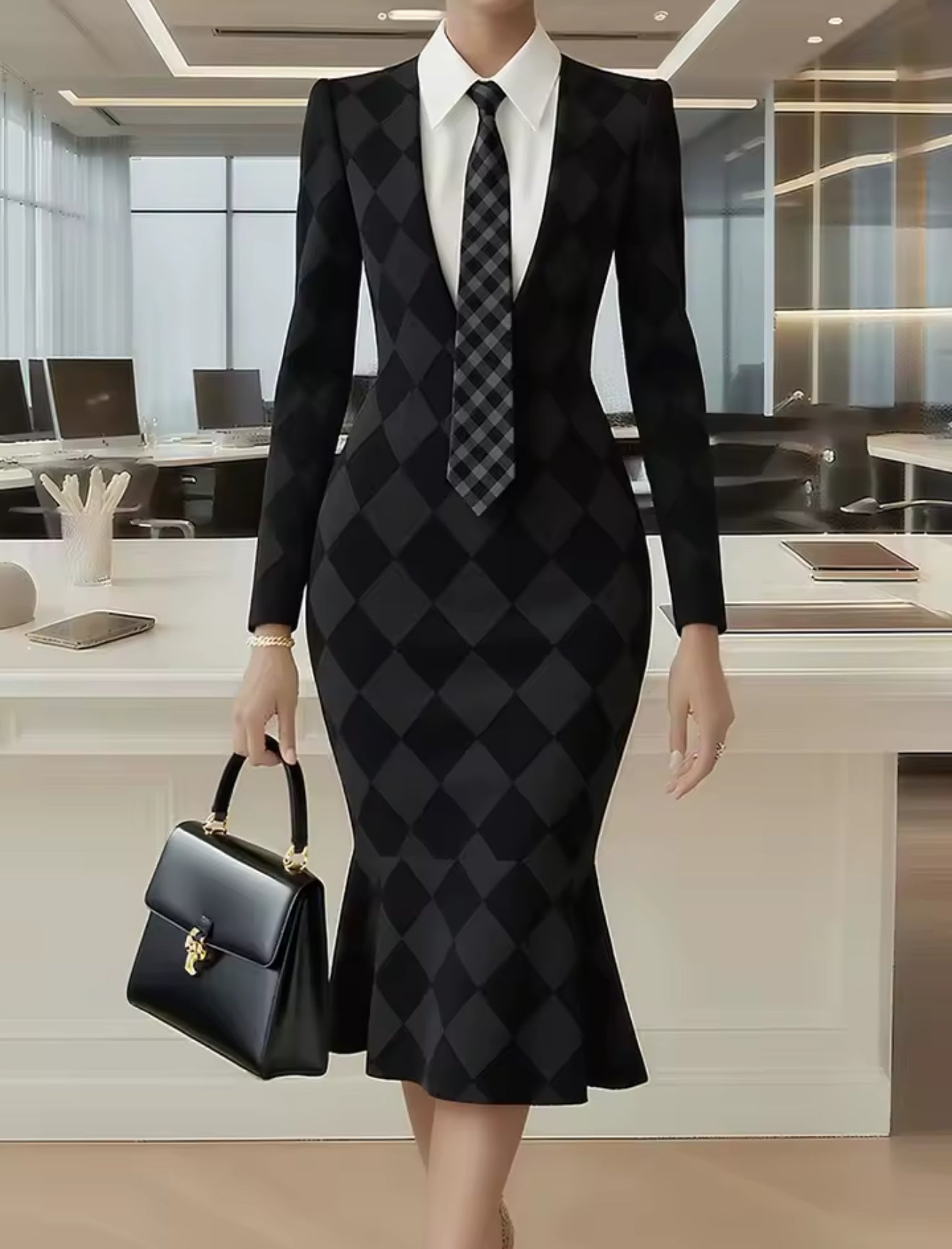 Women's Long Sleeve Dress Elegant