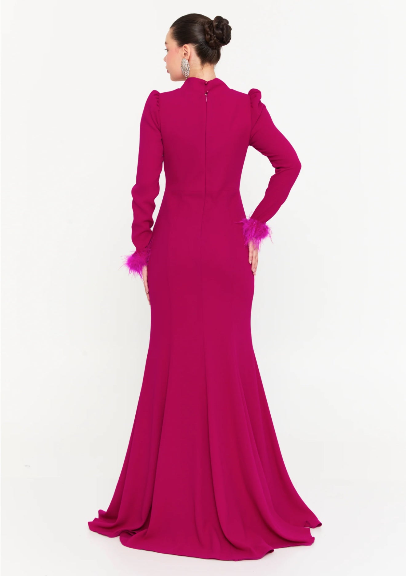 Long Sleeve Maxi Viscose Mermaid Regular Wedding Guest Dress