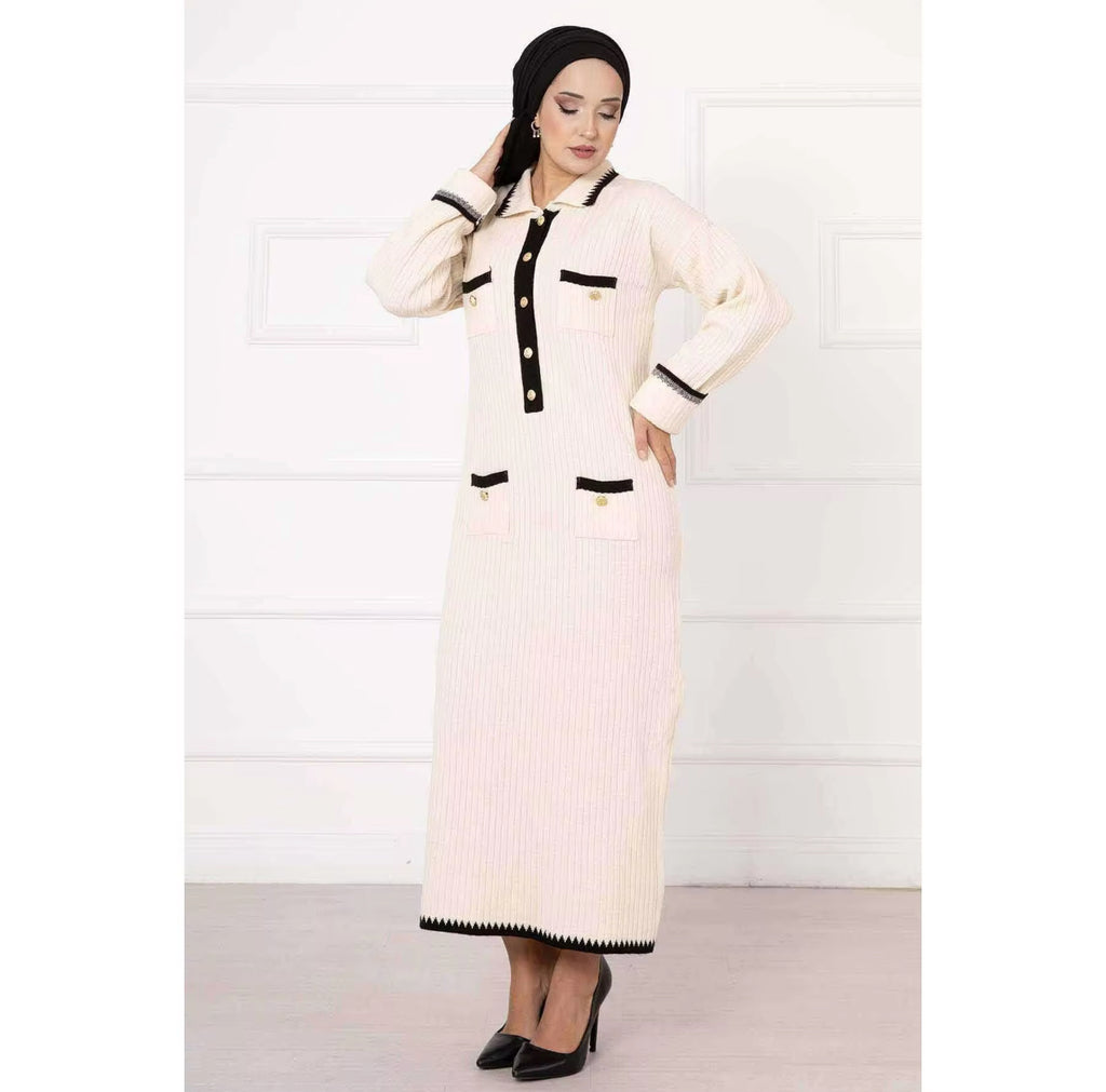 Knitted sweater long dress handmade for all occasions winter season