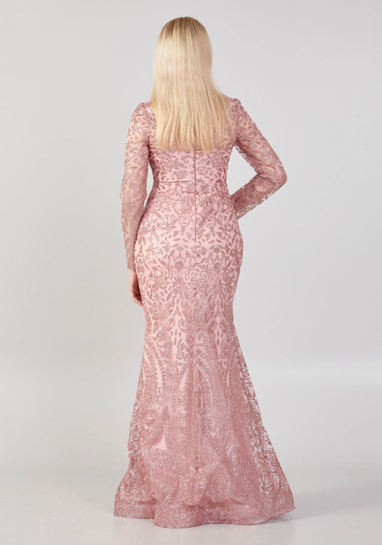 Long Sleeve Maxi Tulle Mermaid Regular Prom Dress