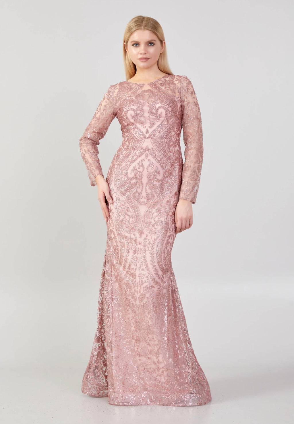Long Sleeve Maxi Tulle Mermaid Regular Prom Dress