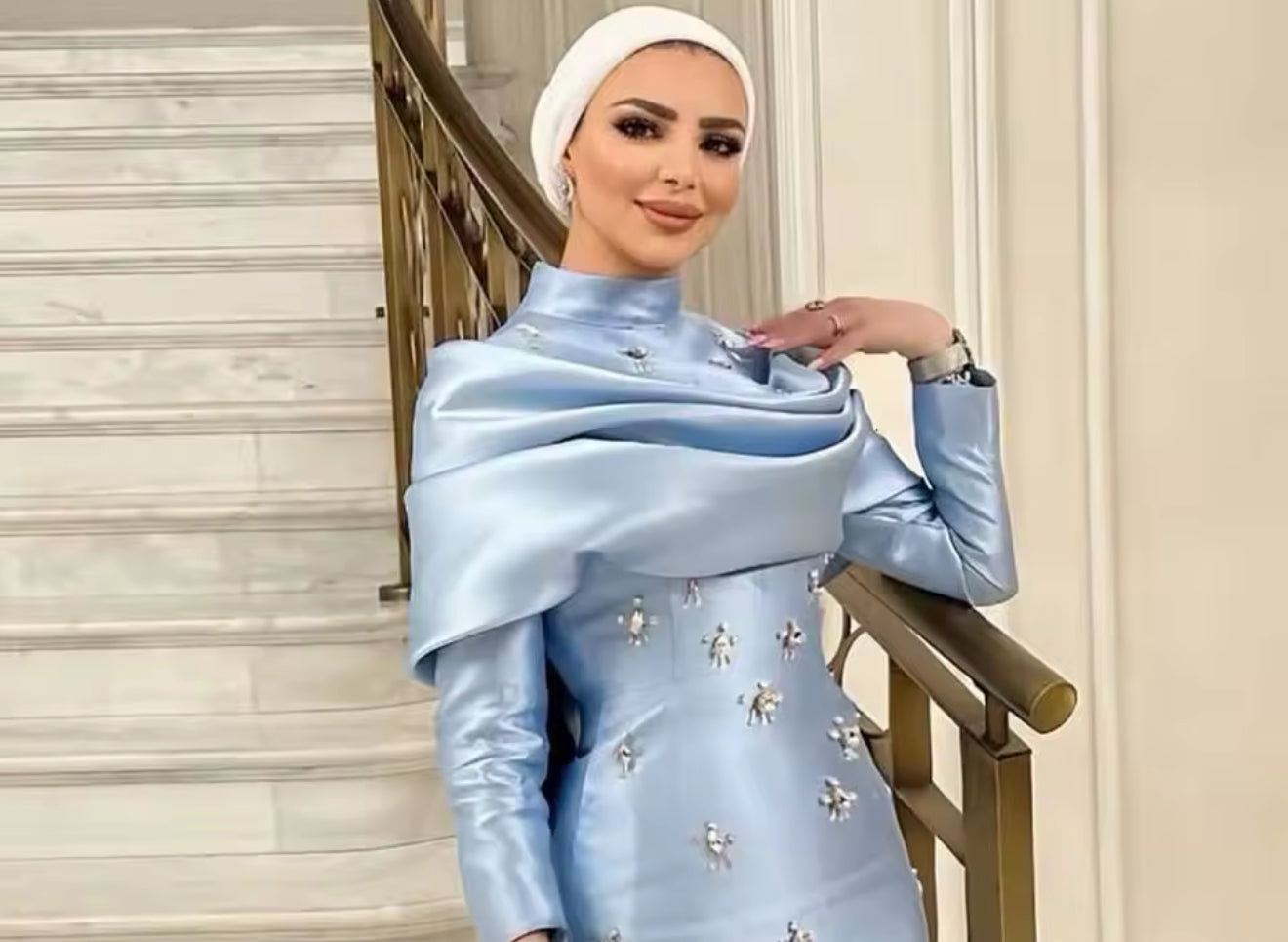 Burgundy High Collar Rhinestones Bespoke all Occasions dress